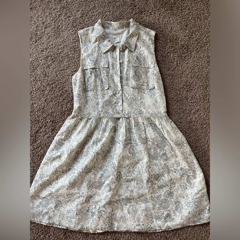 J Crew Drop Waist Shirt Dress - Gem